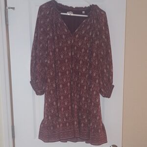 Max Studio Woman's Maroon Patterned Dress